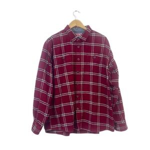 Wrangler Fleece Mens 2XT Red Flannel Plaid Button Down Shirt Cowboy Western